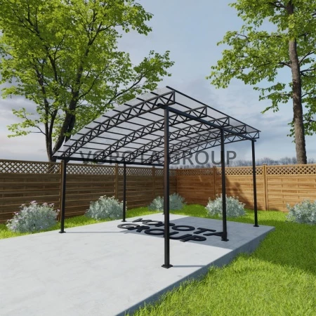 Полуарочный навес белого цвета, монолитный поликарбонат 6500*6000