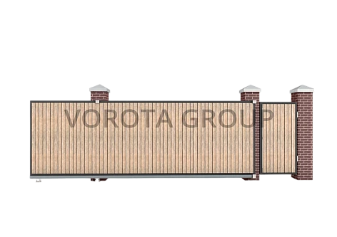 Откатные ворота Doorhan под светлое дерево 5000x2500